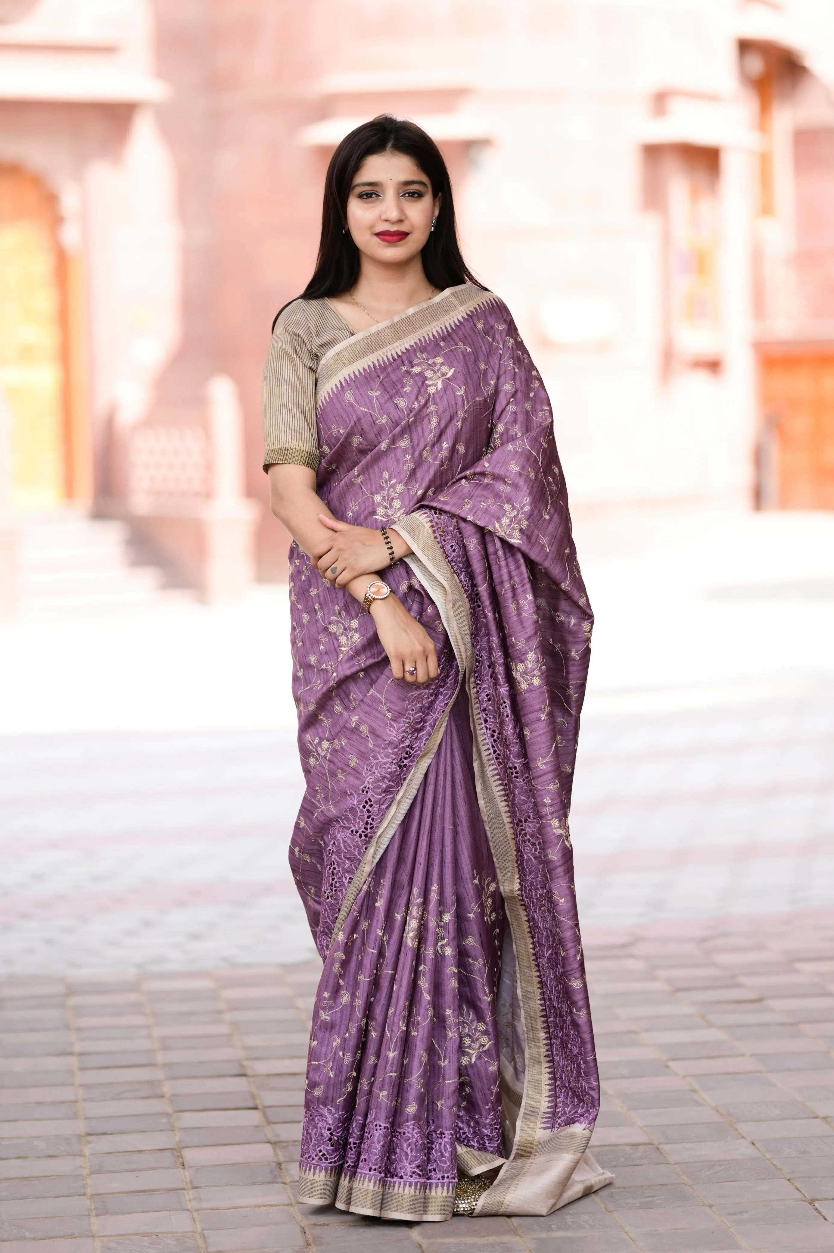 Buy Soft Cotton Tusser Premium Saree in Surat - Reseller Bazzar